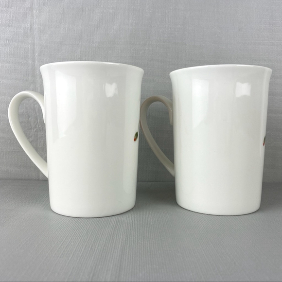 Otagiri Mugs Set of 2 Straight Sided Coffee Cups with Three Flower Pattern 6 oz - Picture 4 of 10